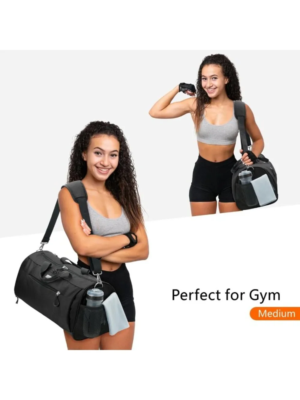 Unisex Gym Duffel Bag with Shoe Compartment & Wet Pocket for Travel & Sports